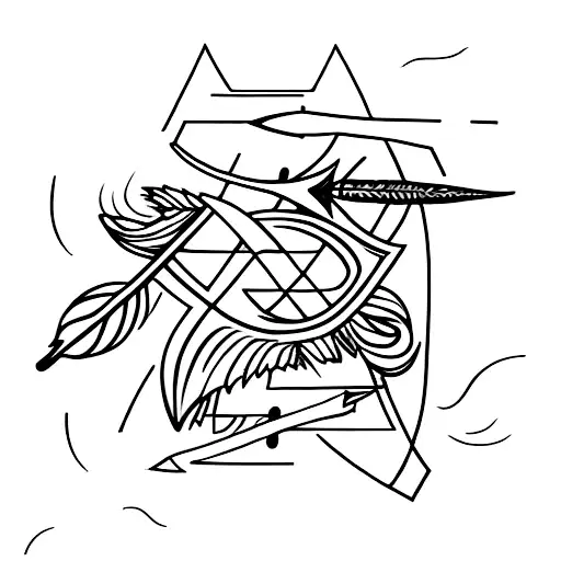 Arrow With Feather Being Wrapped By Lint