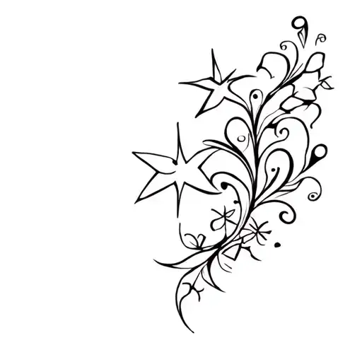 2000S Swirly Star Floral