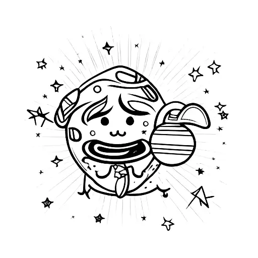 A Realistic Peanut Gently Riding On A Shining Twinkle Star