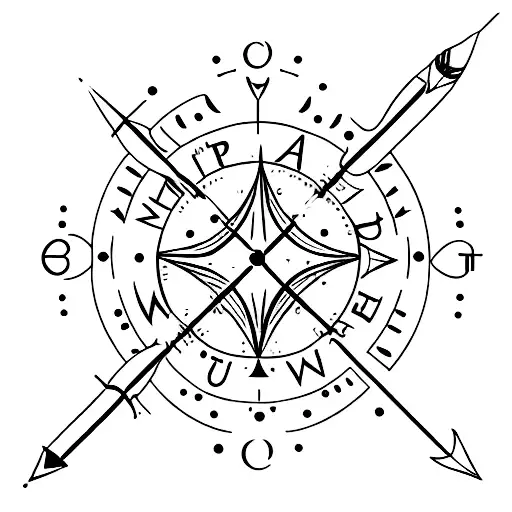 Arrow Whit Compass