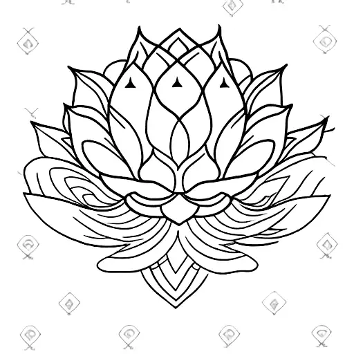 Lotus Flower Blooming Into A Phoenix Silhouette