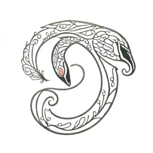 A Black Swan With Intricate Swarovski Crystal Details Wrapped Around An Infinity Symbol