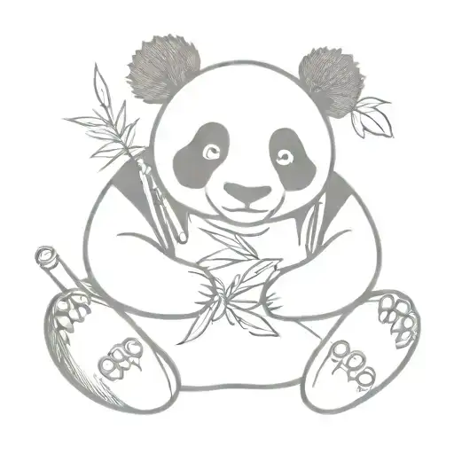 Panda With A Joint Weed Seated