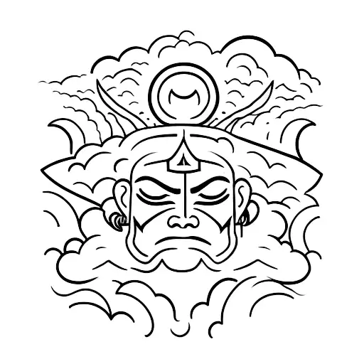 A Muay Thai Warrior Battling A Celestial Being In The Midst Of A Stormy Night Sky