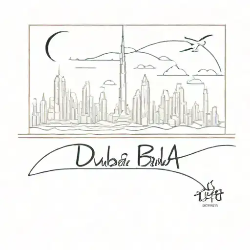 Dubai Skyline Using Arabic Text