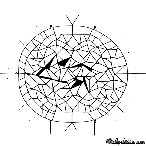 Abstract Geometric Design Incorporating A Bull Silhouette