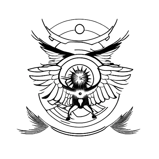 Icarus Falling Under The Sun With Wings