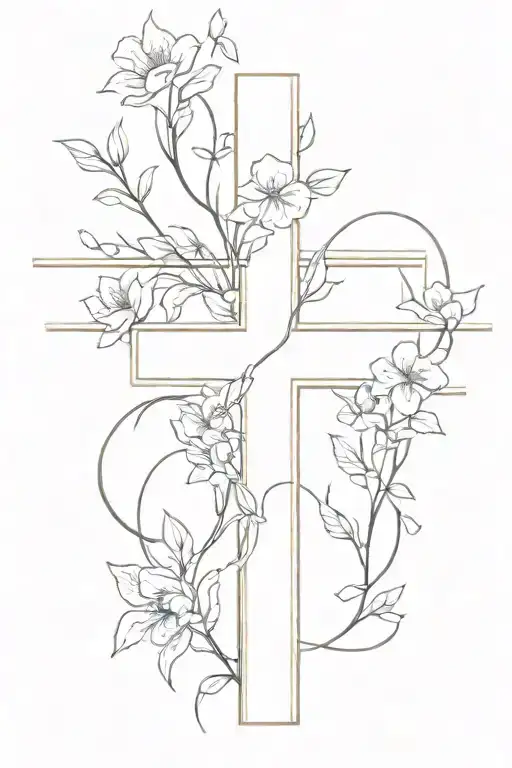 Cross With Flowers From The Bible Verse Intertwined