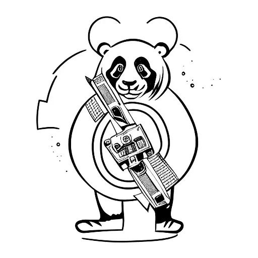 Panda Holding A Boxcutter