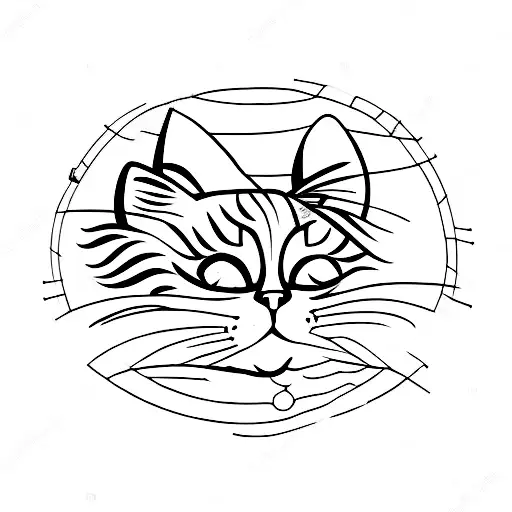 Cat Sleeping In A Cradle