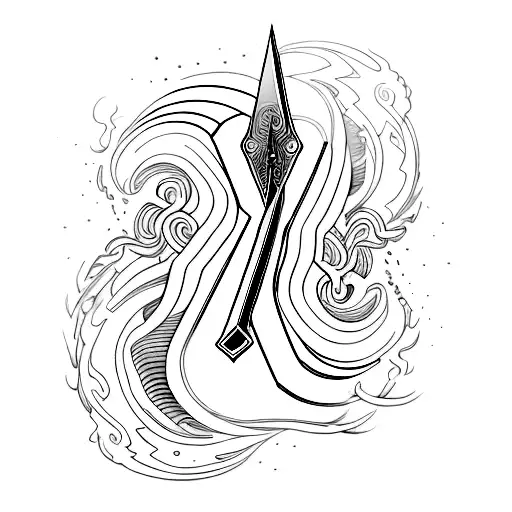 A Sleek And Futuristic Formula 1 Car Racing Across A Detailed Sword With Swirling Steam