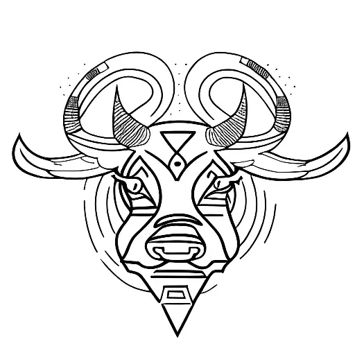 Bull Made Up Of Intricate Tribal Patterns