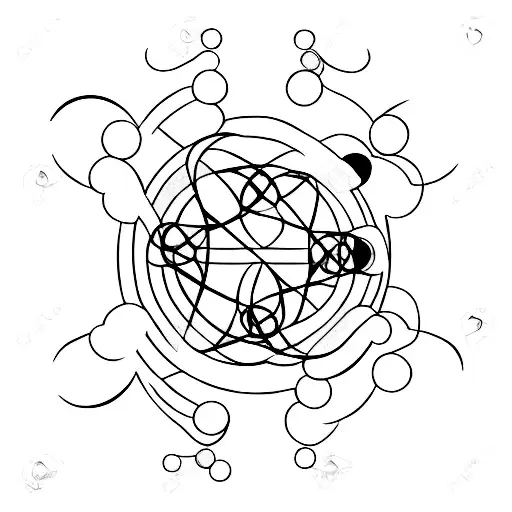 A Minimalist Design Of A Moon With An Infinite Symbol Incorporated Into The Craters