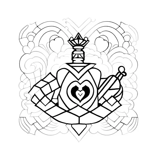 A Geometric Pattern Inspired By The King Of Hearts Card