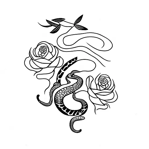 Snake With Wildflowers