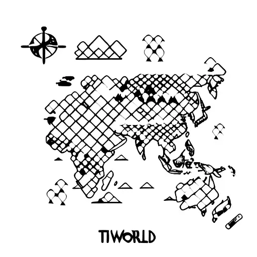 A World Map With Travel Destinations Marked By Small Minimalist Icons