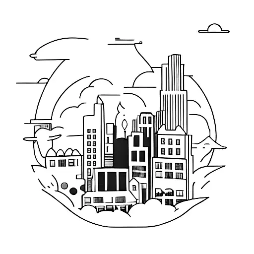 Grey Cat Destroying City