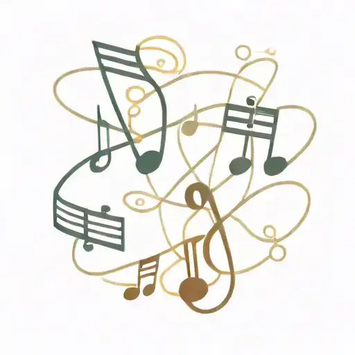 An Abstract Representation Of Music Notes Forming A Circuit Board