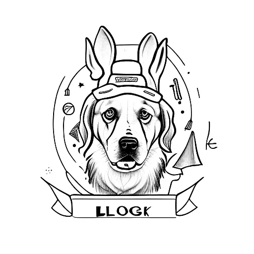 Black Dog Looking To The Left