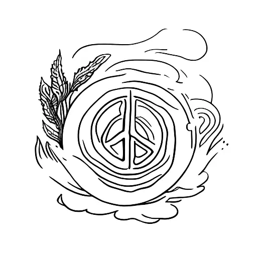 A Simple Tattoo Of A Book With A Peace Sign On The Cover