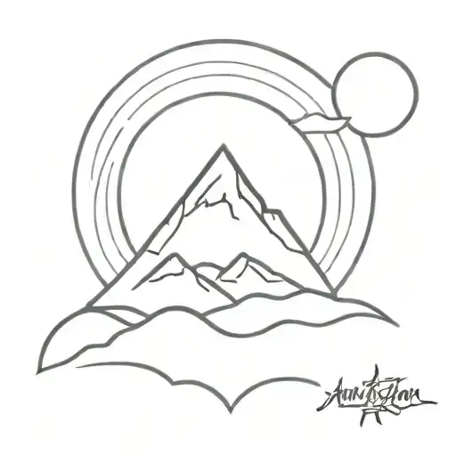 Run Mountain Water Sun Rising