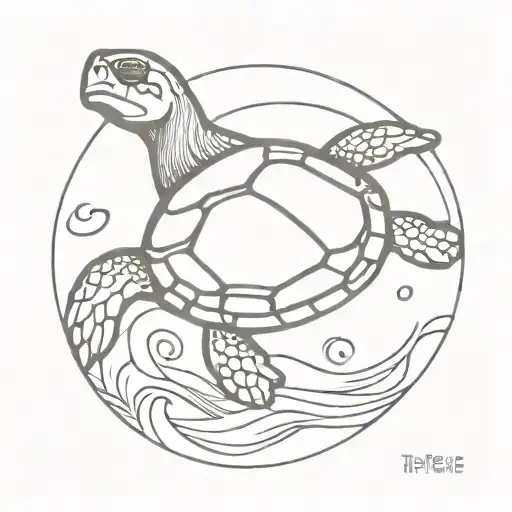 Turtle And Waves