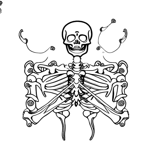 Skeleton Bent Over Giving Thumbs Up