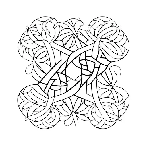 A Sleek And Simple Tattoo Design Of A Shining Star Made Up Of Various Line Patterns
