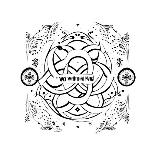 Shivoham Written In Words With Moon Stars