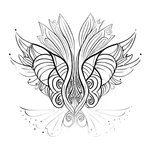 Fairy Wings Tribal With Light Shadows