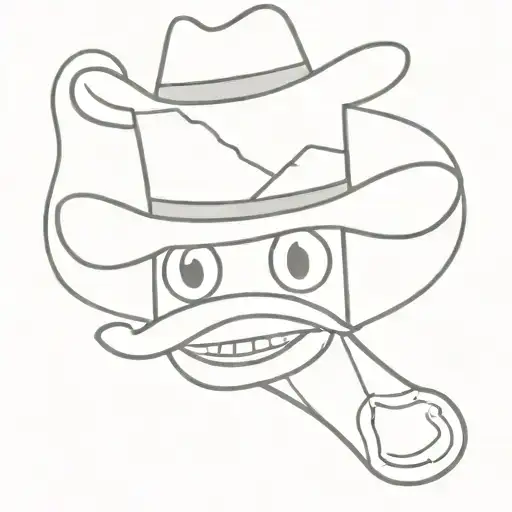A Small Cute Simple Sock Puppet Wearing A Cowboy Hat