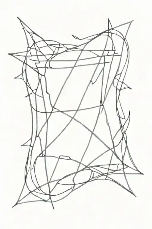 Sketch Tattoo Pair In Pentagram Style In Music Style