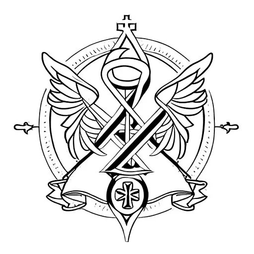 Christian Cross With Angelic Wings