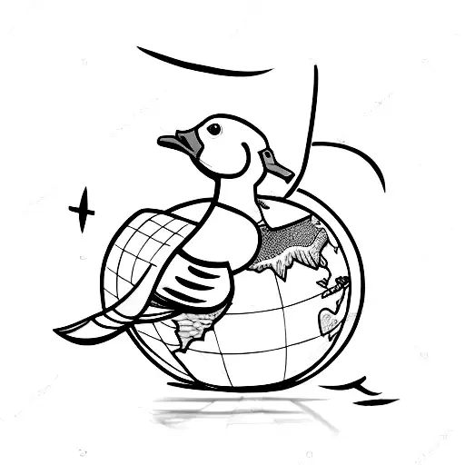 Duck Sitting On A Globe