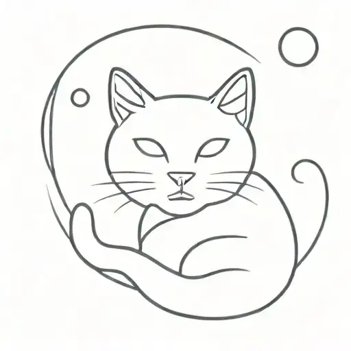 Cat In Semi Colon Shape