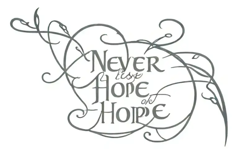 Text 'Never Lose Hope' On Infonity Symbol Intertwined