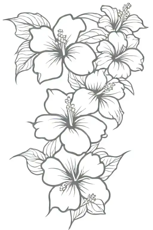 Hibiscus Flowers In The Ocean