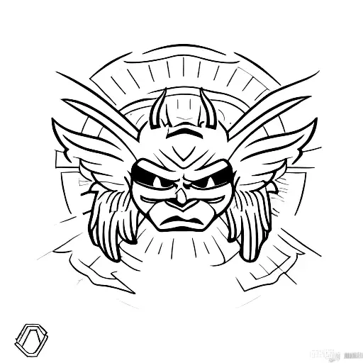 A Devil Giving His Son To An Angel For Good Upbringing With Angry Face Expressions