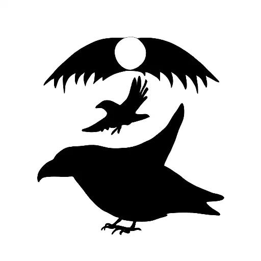 Raven And Moon