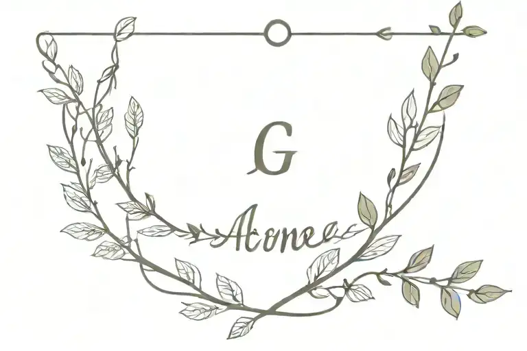 Initials And Bracelet Twig With Leaves