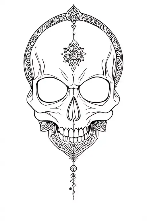 Mandala Skull Surrounded