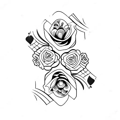 Poker Card With Rose