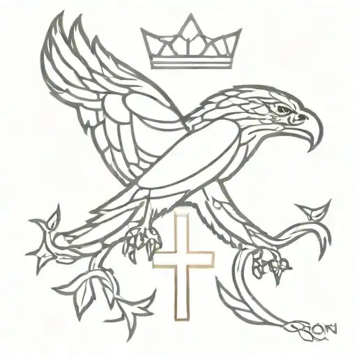 Hawk Crown Cross