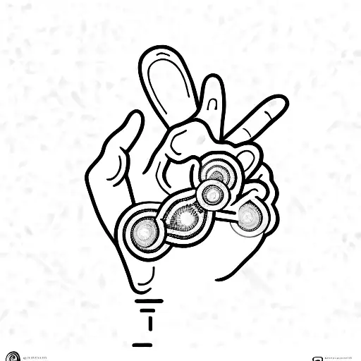 Hand In Gyan Mudra Holding A Beaded Necklace