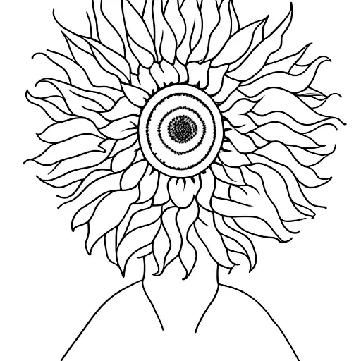 A Hippie-inspired Sunflower With A Silhouette Of A Person Dancing In The Background