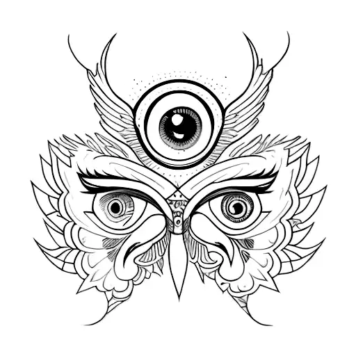 Fee Wings Psychedelic Eyes Symmetrical
