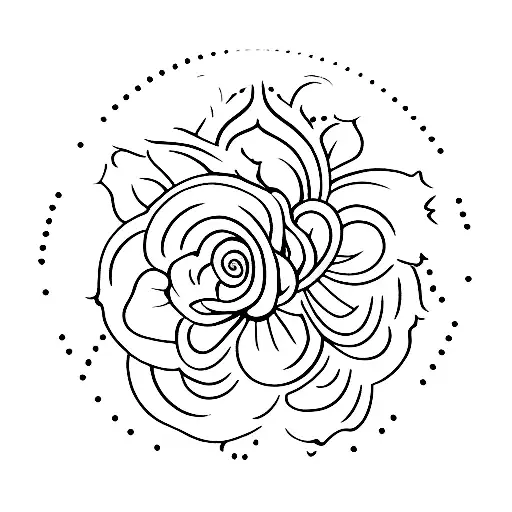 Unalome Symbol Flowers