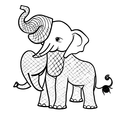 Elephant With Two Baby Elephants