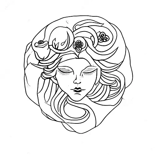 A Hand With Flowers On It Medusa