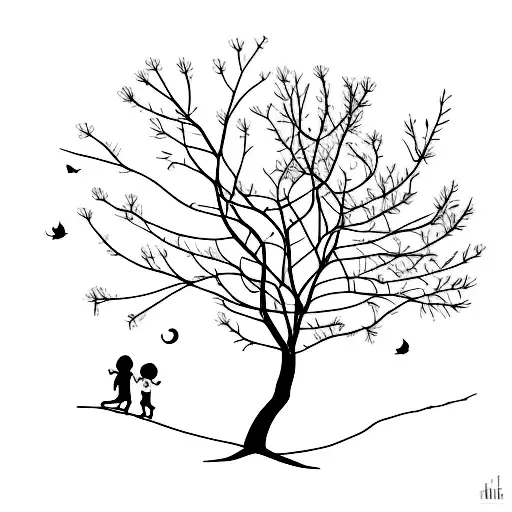 Add 3 Kids Playing Around Tree